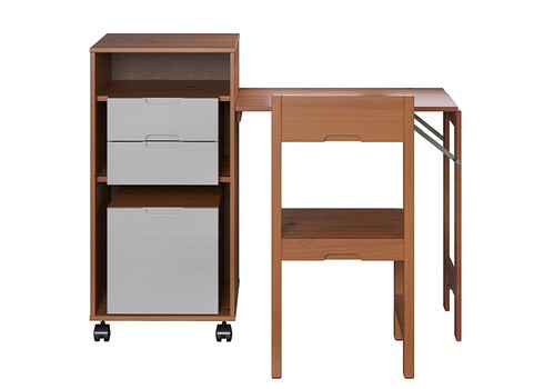 Kirjutuslauakomplekt OSTRA meepruun / valge, 51-122x47xH96 cm