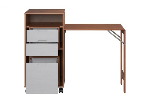 Kirjutuslauakomplekt OSTRA meepruun / valge, 51-122x47xH96 cm