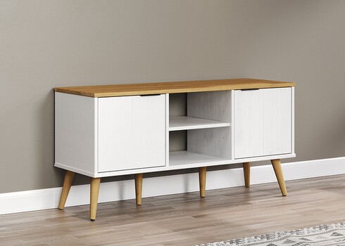 Tv-alus PATERNO valge / tamm, 114x39xH57 cm