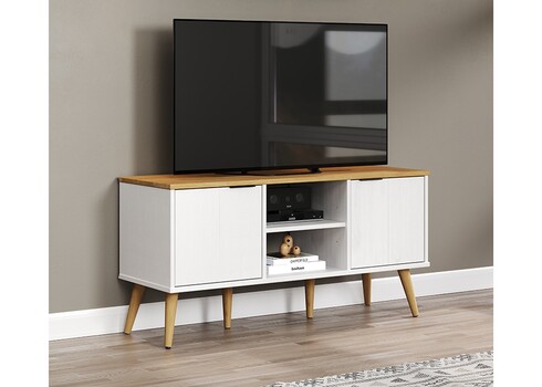 Tv-alus PATERNO valge / tamm, 114x39xH57 cm