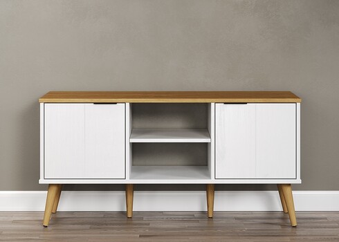 Tv-alus PATERNO valge / tamm, 114x39xH57 cm