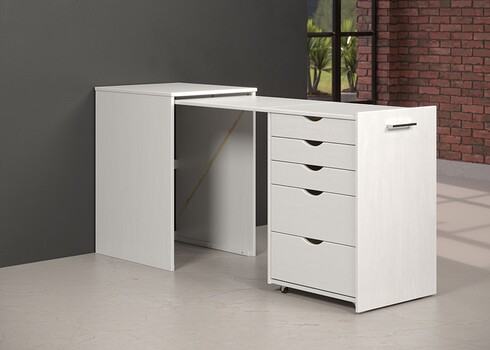 Pikendatav kirjutuslaud VOLTERRA valge, 57x164x50xH77 cm