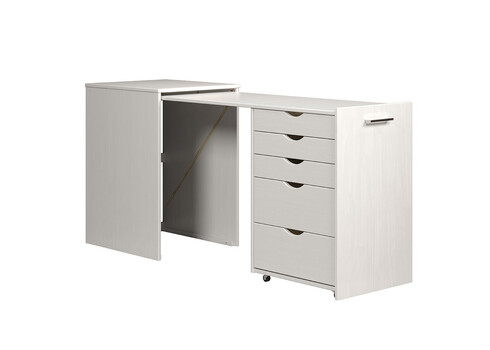 Pikendatav kirjutuslaud VOLTERRA valge, 57x164x50xH77 cm