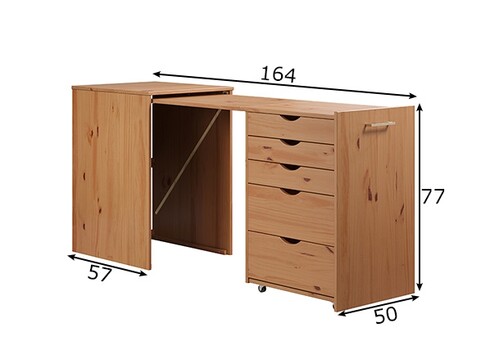 Pikendatav kirjutuslaud VOLTERRA meepruun, 57-164x50xH77 cm