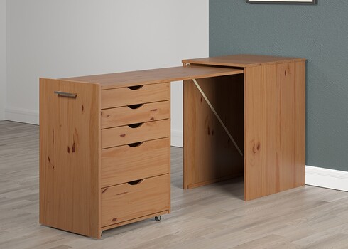 Pikendatav kirjutuslaud VOLTERRA meepruun, 57-164x50xH77 cm