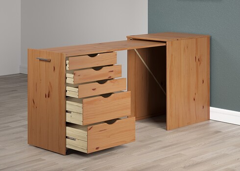 Pikendatav kirjutuslaud VOLTERRA meepruun, 57-164x50xH77 cm