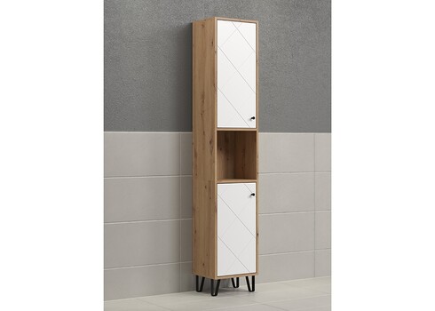 Vannitoakapp TOUCH tamm / valge, 36x29xH191 cm