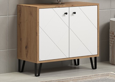 Valamukapp TOUCH tamm / valge, 69x33xH61 cm