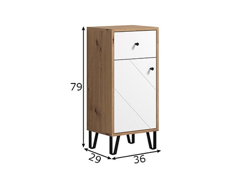 Vannitoakapp TOUCH tamm / valge, 36x29xH79 cm