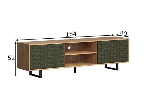 Tv-alus SENTRA tumeroheline / tamm, 184x40xH52 cm