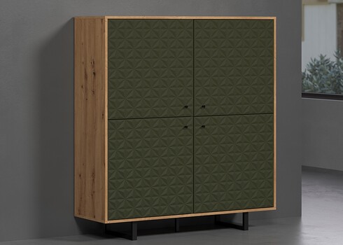 Kapp SENTRA tumeroheline / tamm, 124x40xH136 cm