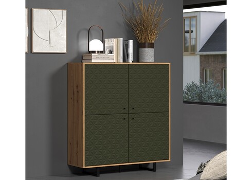 Kapp SENTRA tumeroheline / tamm, 124x40xH136 cm