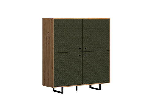 Kapp SENTRA tumeroheline / tamm, 124x40xH136 cm