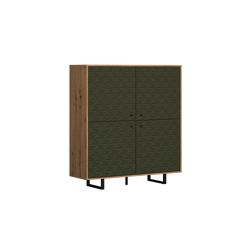 Kapp SENTRA tumeroheline / tamm, 124x40xH136 cm