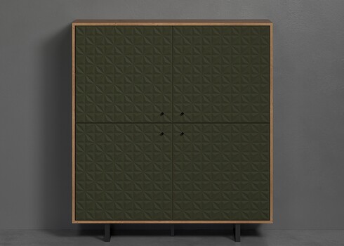 Kapp SENTRA tumeroheline / tamm, 124x40xH136 cm