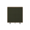 Kapp SENTRA tumeroheline / tamm, 124x40xH136 cm