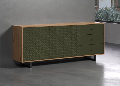 Kummut SENTRA tumeroheline / tamm, 183x40xH75 cm