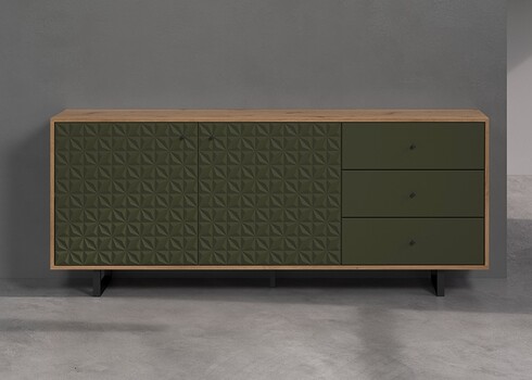 Kummut SENTRA tumeroheline / tamm, 183x40xH75 cm