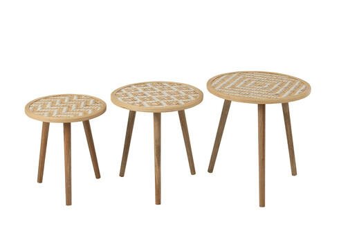 Abilaudade komplekt PATTERNS beež, 3 tk