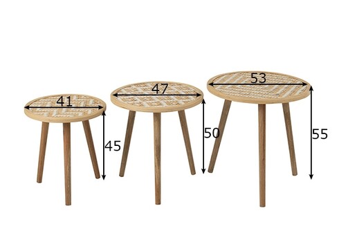 Abilaudade komplekt PATTERNS beež, 3 tk