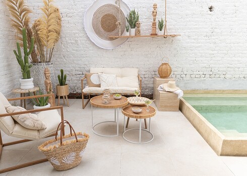 Abilaudade komplekt PATTERNS beež, 3 tk