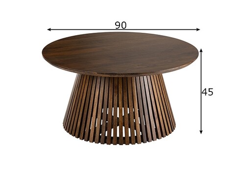 Diivanilaud VINCENT tumepruun, 90x90xH45 cm