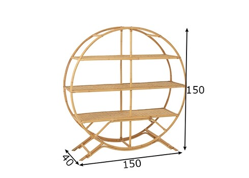 Riiul RATTAN helepruun, 150x40xH150 cm
