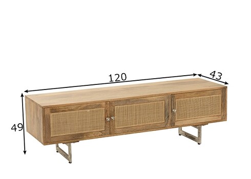 Tv-alus VIVIENNE helepruun, 120x43xH49 cm