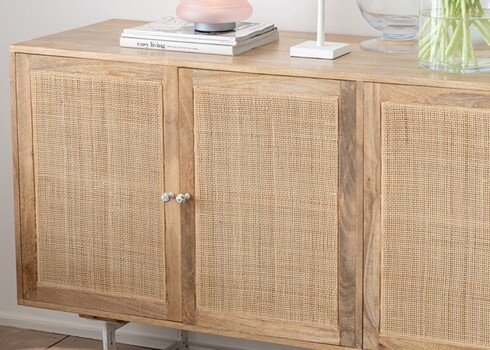 Kummut VIVIENNE helepruun, 170x45xH80 cm