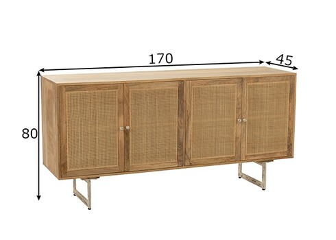 Kummut VIVIENNE helepruun, 170x45xH80 cm