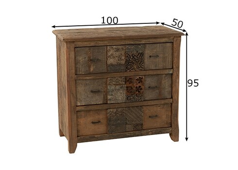 Kummut VINTAGE tumepruun, 100x50xH95 cm