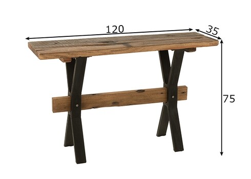 Konsoollaud VINTAGE tumepruun, 120x35xH75 cm