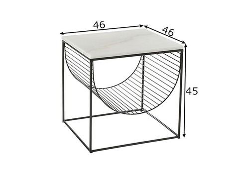 Abilaud YONI valge marmor / must, 46x46xH45 cm