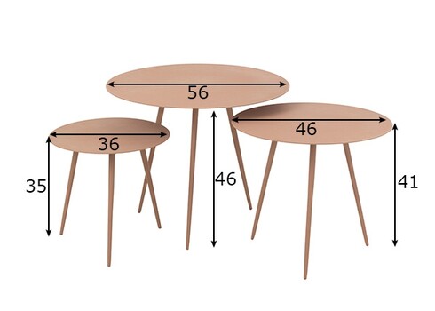 Abilaudade komplekt IRON roosa, 3 tk