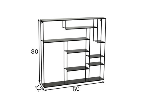 Seinariiul MARANTA must, 80x11,5xH80 cm