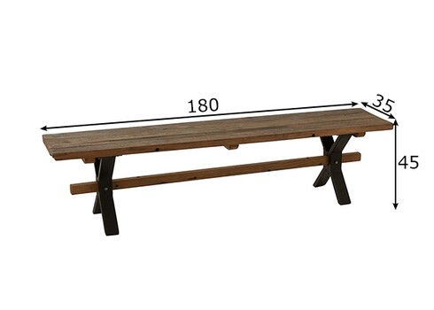 Pink VINTAGE tumepruun, 180x35xH45 cm