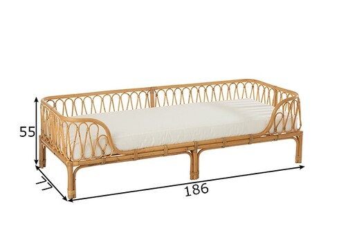 Diivan PIERRE helepruun, 186x77xH55 cm