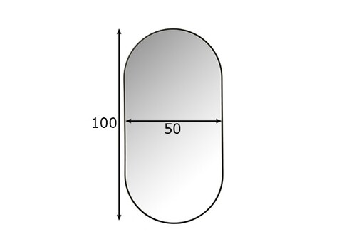 Peegel MIRI must, 50x3xH100 cm