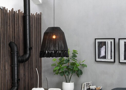 Rippvalgusti CELIA must, 53x53xH53 cm, E27