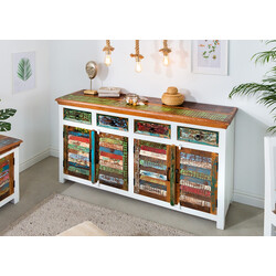 Kummut JAKARTA valge / pruun, 160x45xH92 cm