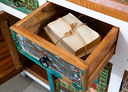 Kummut JAKARTA valge / pruun, 160x45xH92 cm