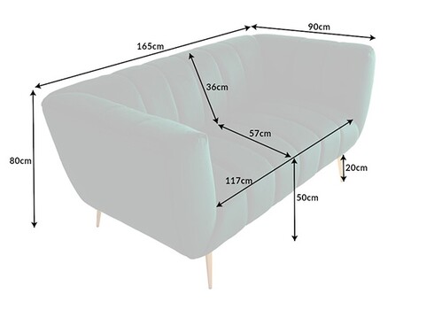 Diivan NOBLESSE smaragdroheline, 165x90xH80 cm