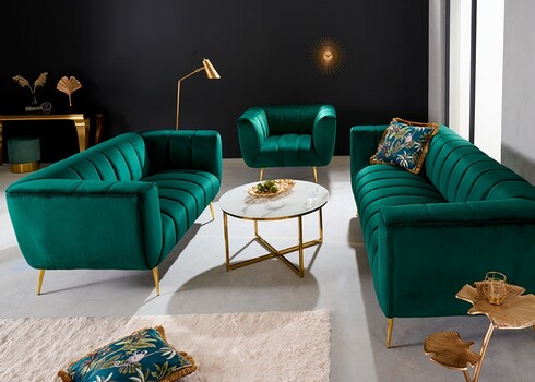 Diivan NOBLESSE smaragdroheline, 165x90xH80 cm