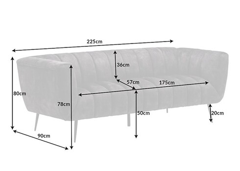 Diivan NOBLESSE hall, 225x90xH80 cm