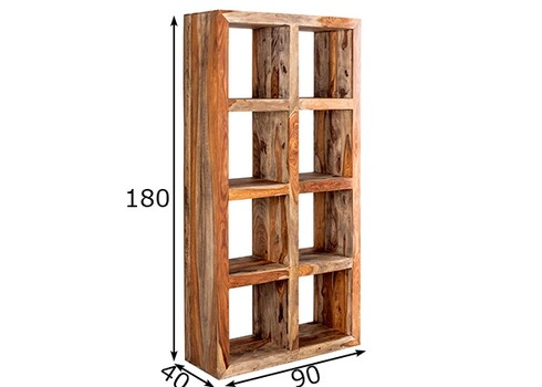Riiul MAKASSAR sheesham, 90x40xH180 cm