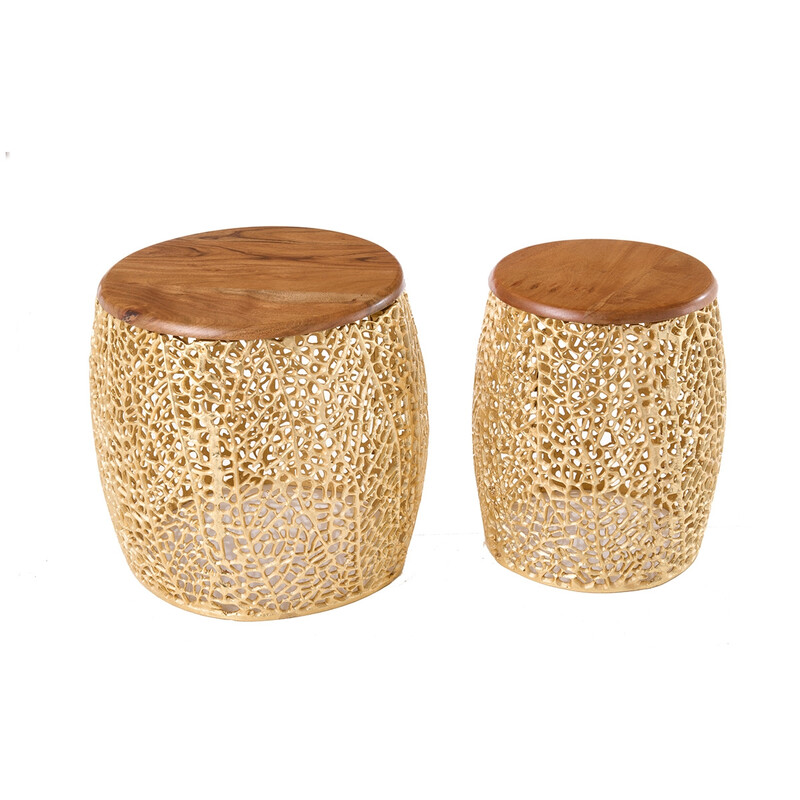 Abilaudade komplekt LEAF kuldne / akaatsia, 2 tk