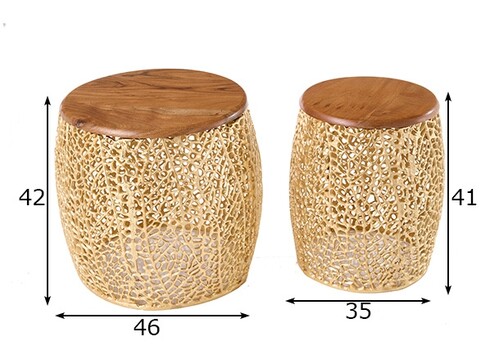 Abilaudade komplekt LEAF kuldne / akaatsia, 2 tk