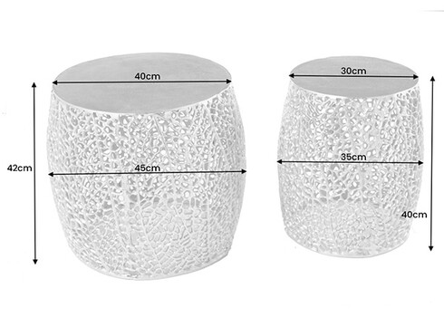 Abilaudade komplekt LEAF hõbe, 2 tk