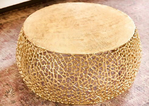 Diivanilaud LEAF kuldne, 73x73xH31 cm