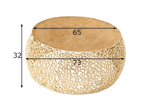 Diivanilaud LEAF kuldne, 73x73xH31 cm